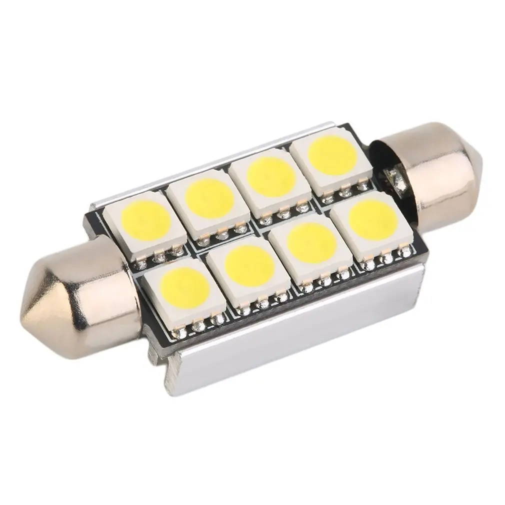 

1PC 42mm C5W C10W canbus no error Festoon 8 led 5050 smd Car Licence Plate Light Auto housing Interior Dome lamp Reading Lights