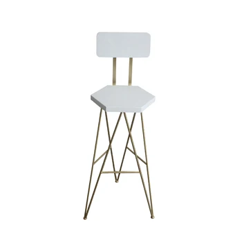 

Creative bar stool bar chair Nordic home wrought iron backrest chair simple modern front desk high chair