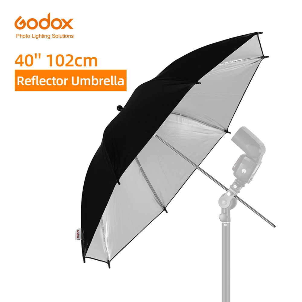 Godox 33" 84cm 40" 102cm 43" 108cm Reflector Umbrella Photo Studio Flash Light Grained Black Silver Umbrella