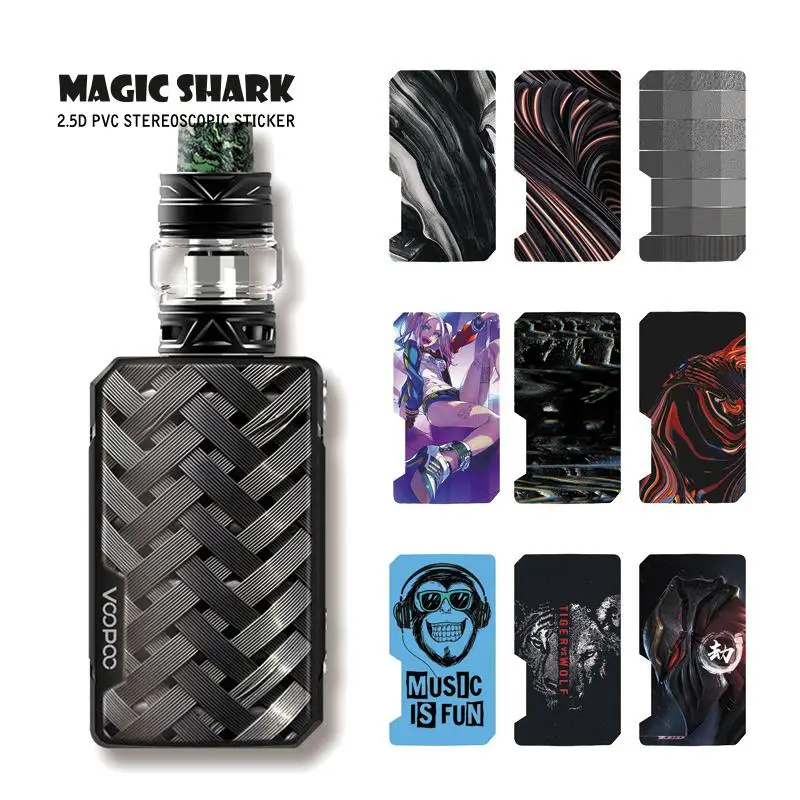

Magic Shark Weave Stone Tiger Wolf Music is Fun Clown Girl Film Skin Case Sticker for Voopoo Drag Mini E Cigar