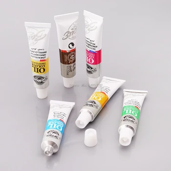 

12 Colors Acrylic Paint Drawing Pigment Oil Painting 6ml Tube With Brush Set Artist Supplies Dropshipping