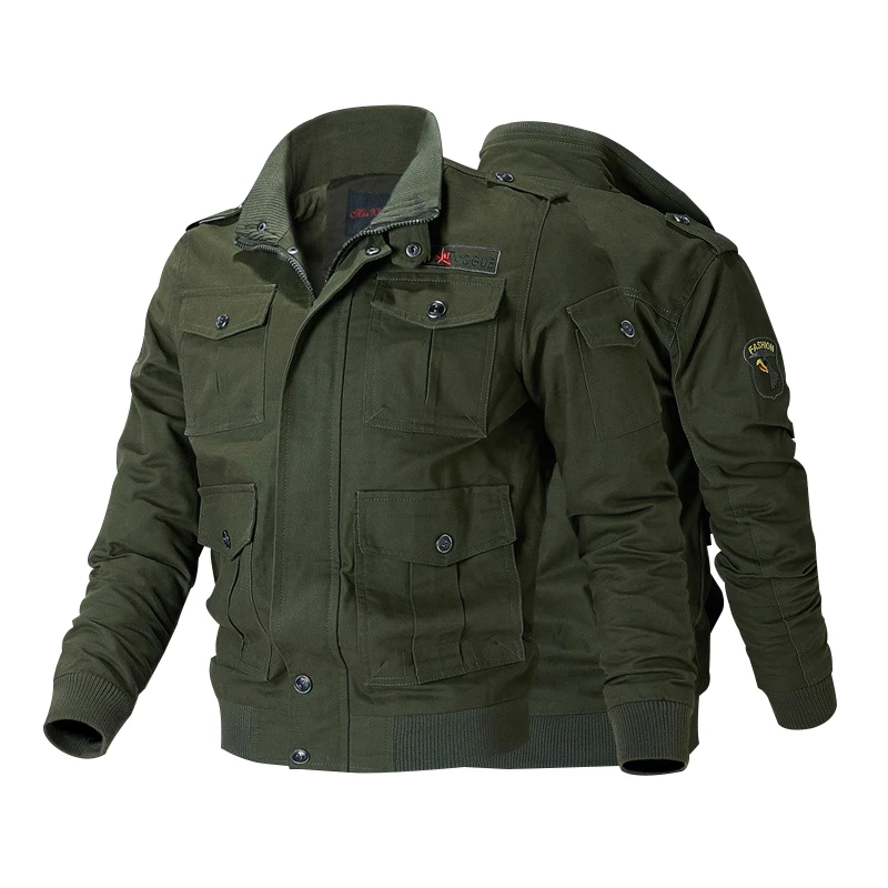 

Autumn Cotton Military Jacket Men Brand Style Army Green Jackets men Slothing Bomber Jackets outdoor Plus Size