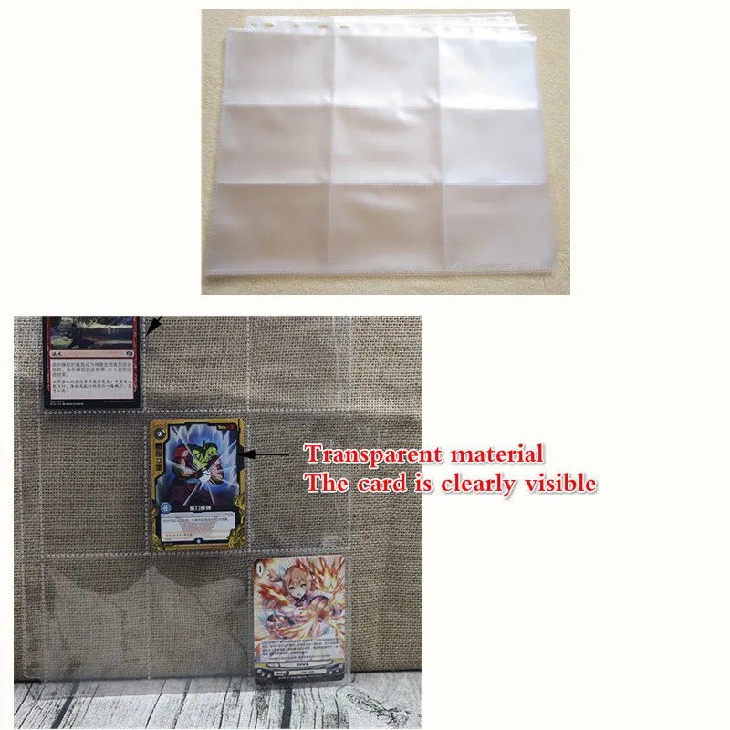 9 квадратных карт страница Dragon Ball Z Yu Gi Oh Прозрачные PP Игрушки Хобби Коллекционные игрушки коллекция аниме-открытки