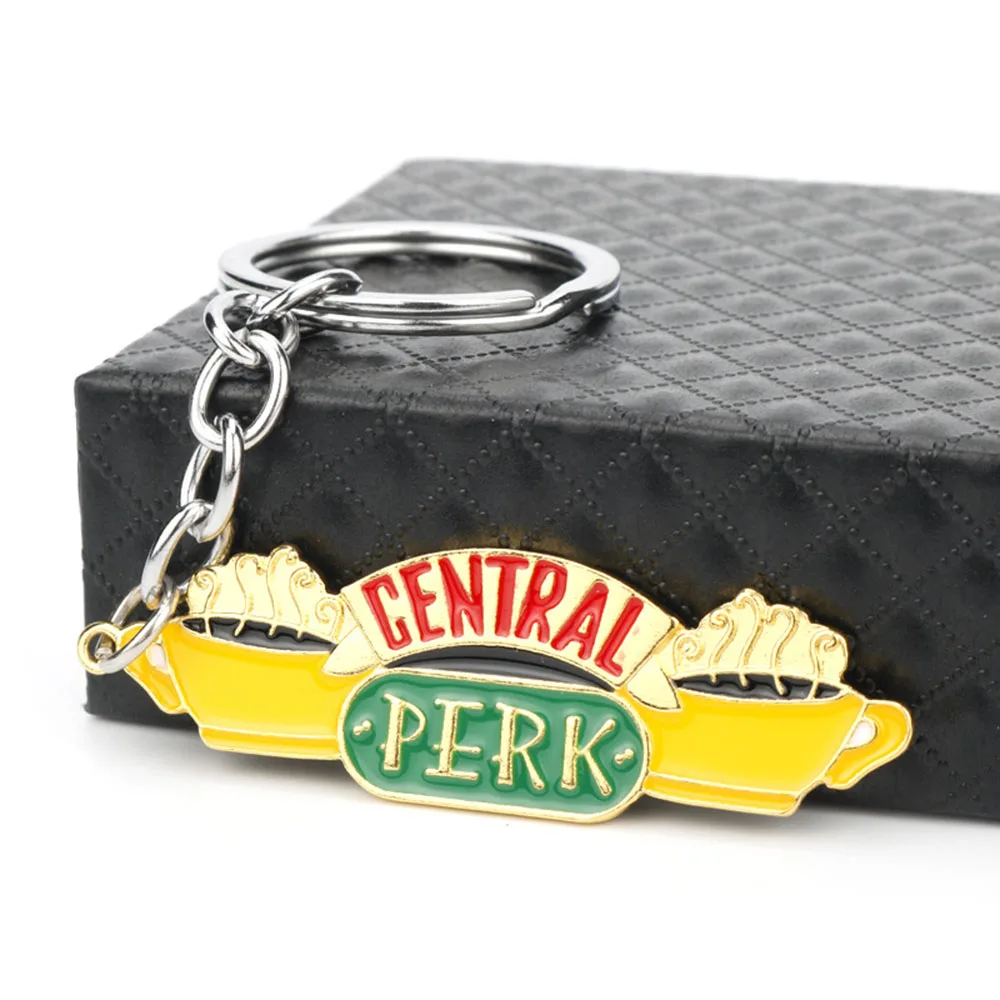 Американский ТВ показать брелок с дизайном «друзья» Central perk Кофе кулон времени цепочка для ключей для лучшего друга автомобильный брелок llavero, ювелирное изделие, подарок
