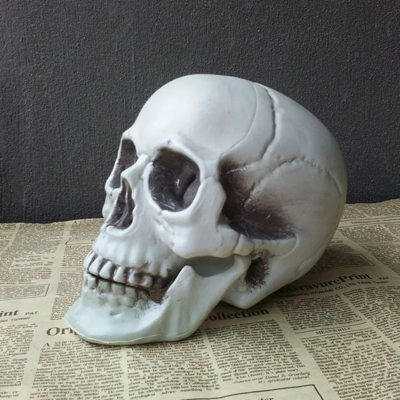 1 шт. Хэллоуин искусственная голова черепа модель пугающая маска пластиковая голова черепа DIY украшения бруски-орнаменты
