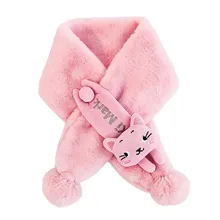 Принт с животными, лисичка, пушистые розовые шарфы, модная детская накидка для девочек и мальчиков, плюшевая шаль, шерстяной утепленный ветрозащитный шарф, abrigo mujer