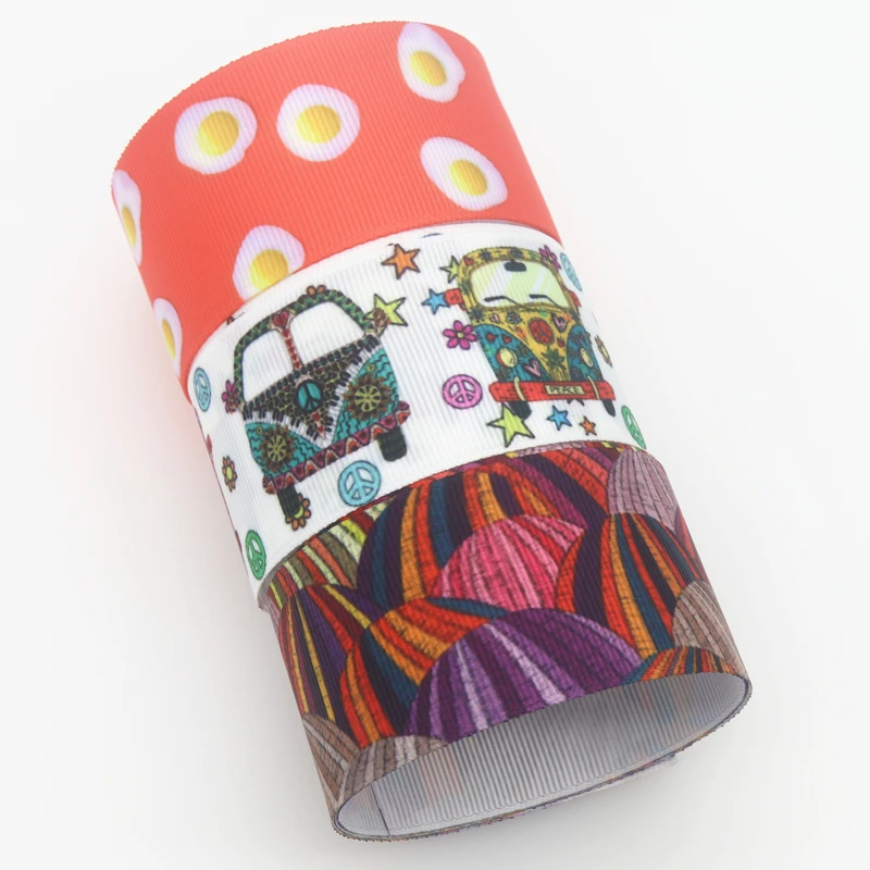 

DHK 1.5'' 50yards Egg Umbrella cars Printed Grosgrain Ribbon Accessory Hairbow Headwear Decoration DIY Wholesale 38mm S1410