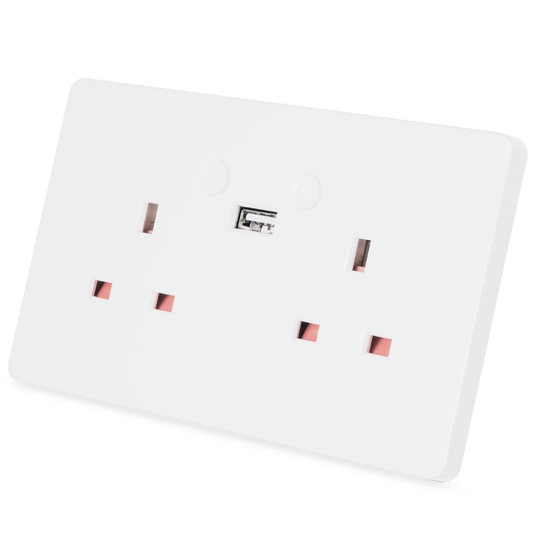 

EASY-Voice Control Socket Panel Wifi Adapter Dual Usb Uk Plug Switch Wall Socket Charger Electrical Intelligence
