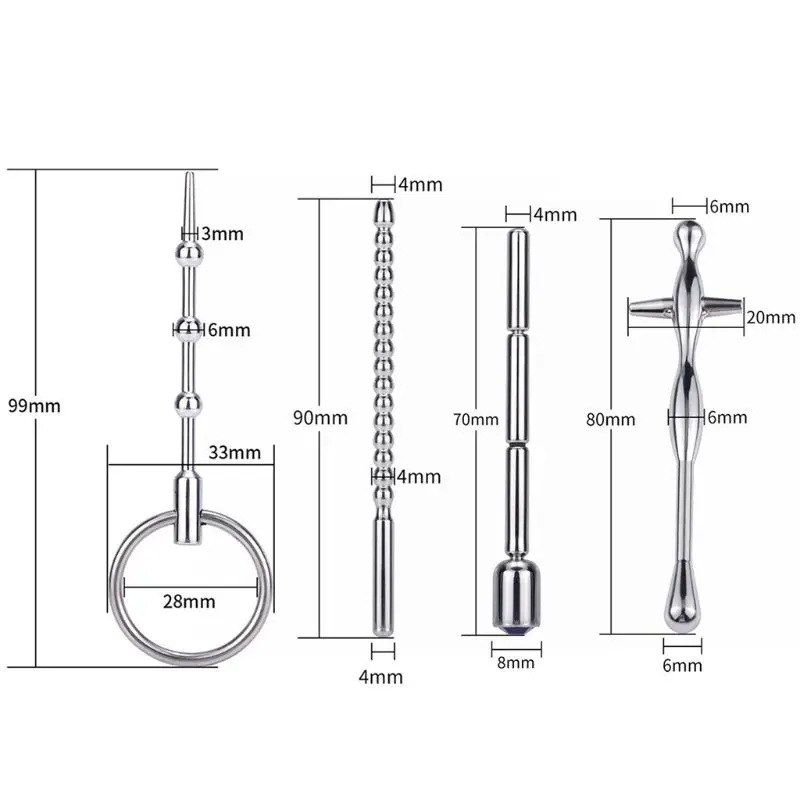 WAKEWAY Stainless Solid Urethral Sounds Urethral Sounding Plug For Men Beginner