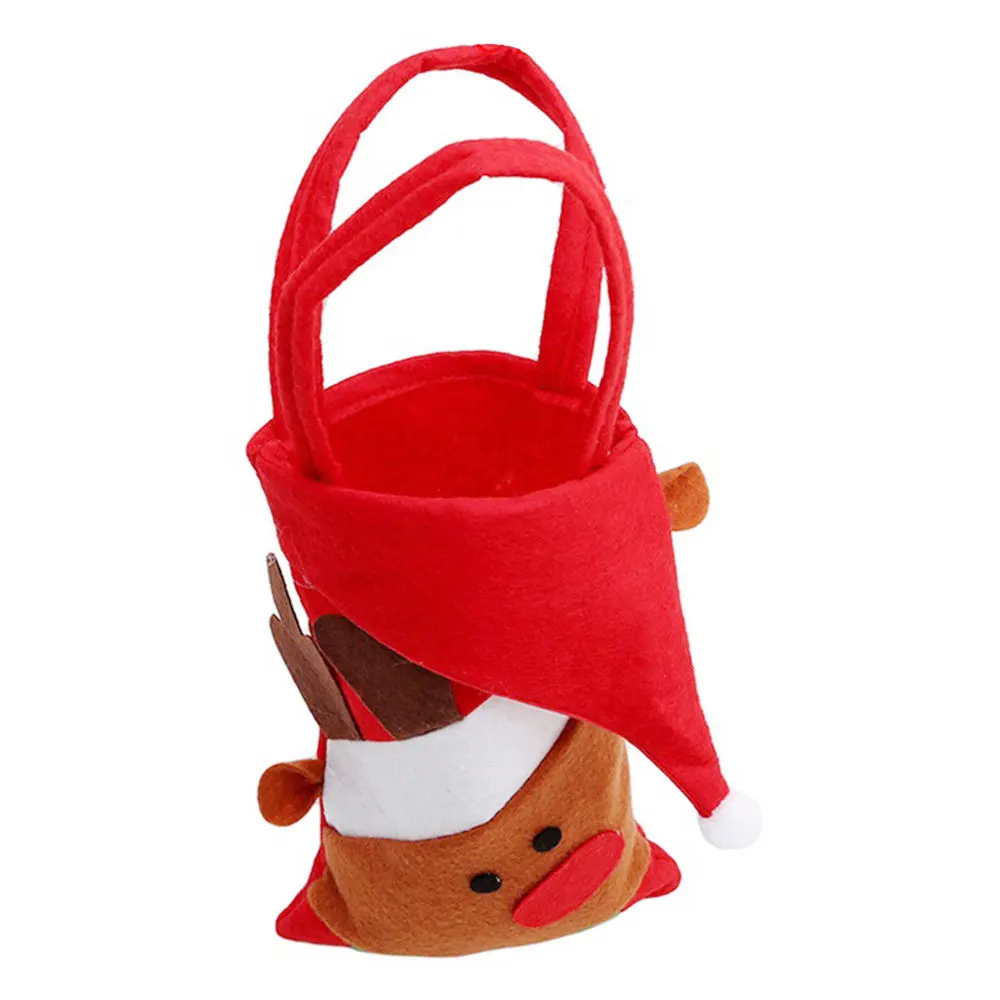 Deer Christmas Apple Fruit Candy Gift Bag Pouch Wrapping Kids Party Portable - Цвет: Deer