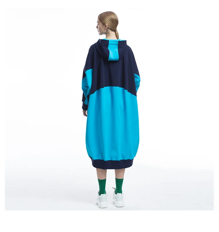 Women Spring Autumn New Casual Ultra Loose Long Hooded Knitted Cotton Sweatshirt Ladies Oversize Hoodies Coat