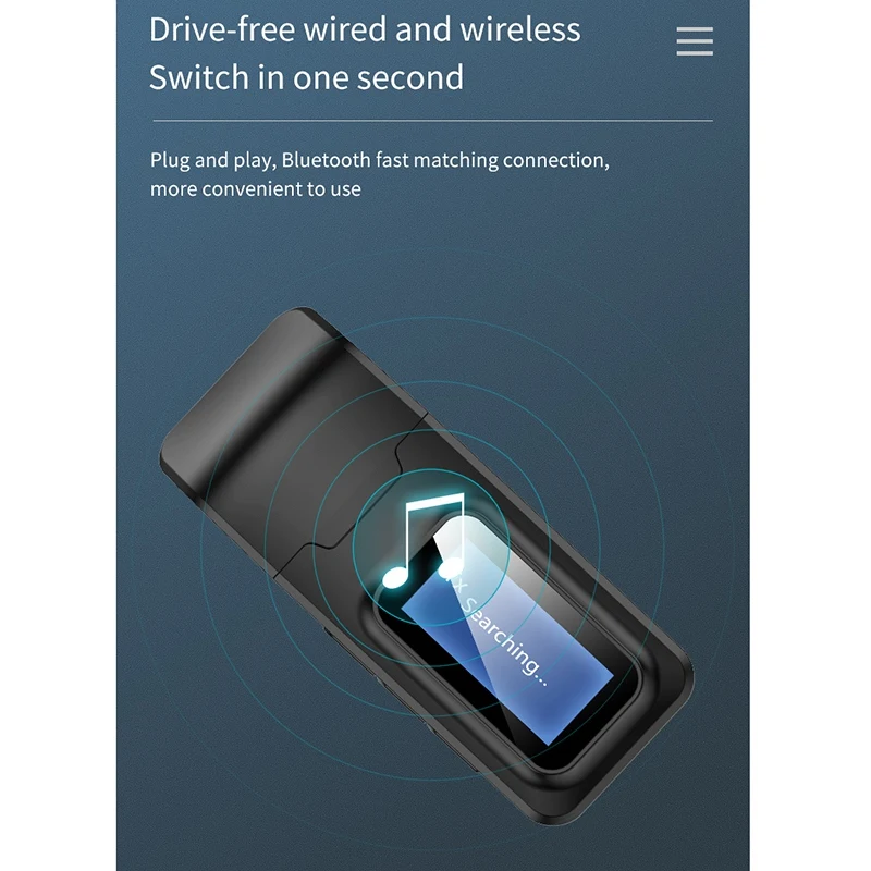 Bluetooth 5 0 приемник передатчик с ЖК дисплеем 3 мм AUX USB ключ стерео музыка