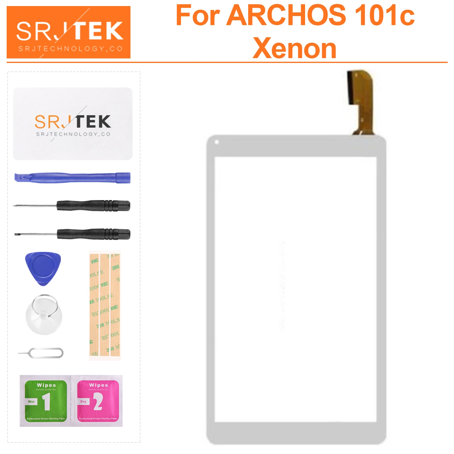 

For ARCHOS 101c Xenon Display Tablet PC External Capacitive Touch Screen Digitizer Assembly Replacement Outer Glass Sensor Panel