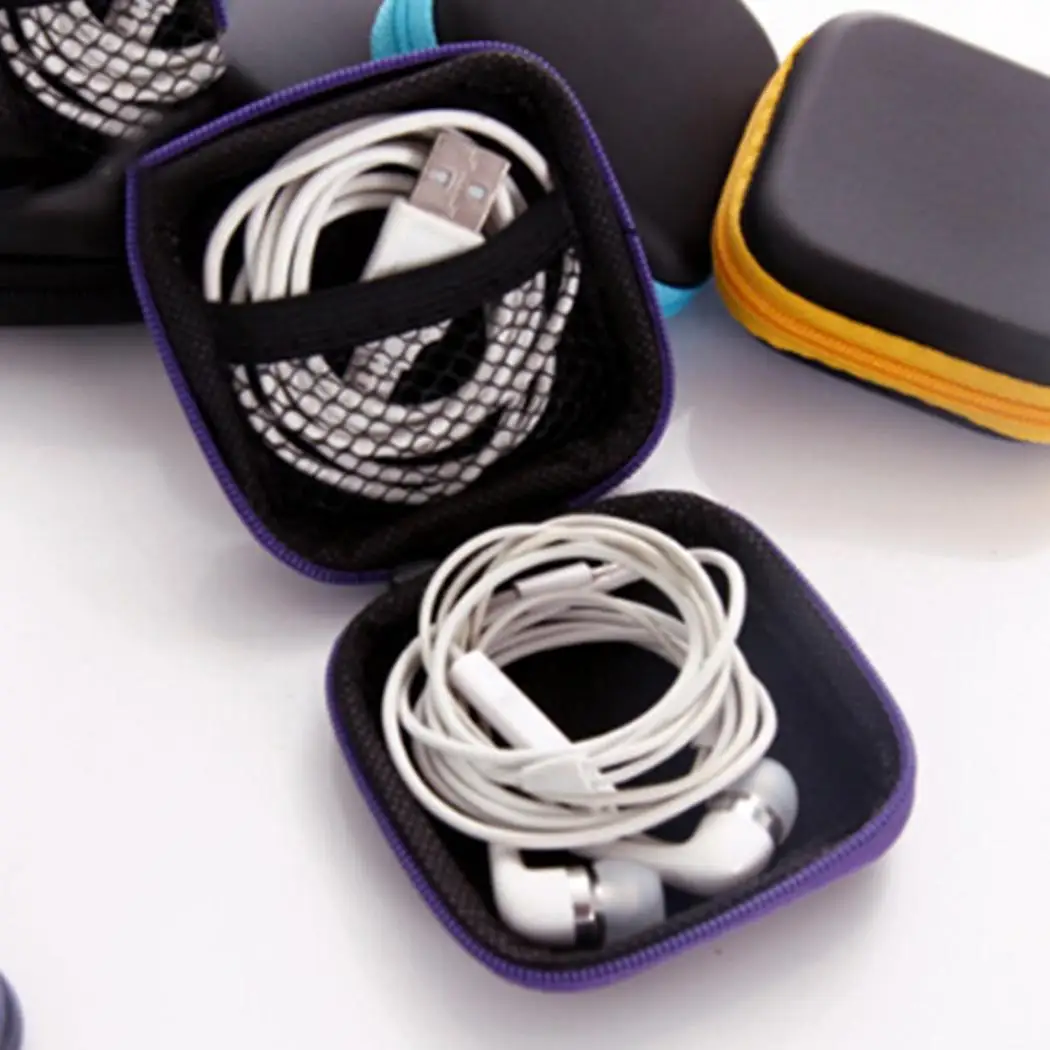 Квадратная гарнитура EVA Box Портативный многофункциональный наушник USB кабель