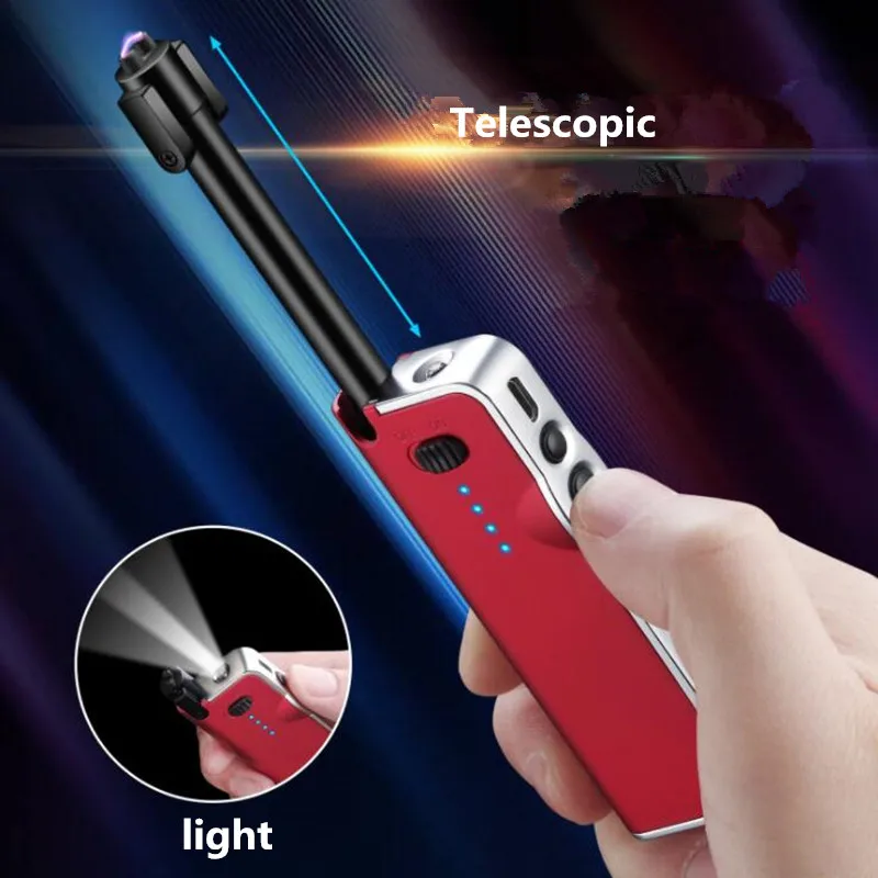 Новая креативная телескопическая дуговая Зажигалка для барбекю/газовых печей сигарета с зарядкой от USB Зажигалка ветрозащитные беспламенные электронные зажигалки