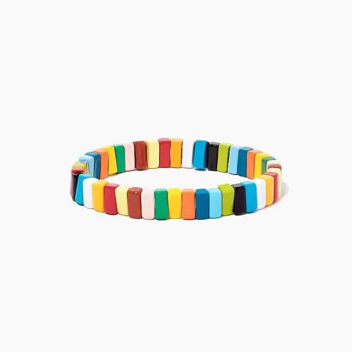Hot Sale New Stacking Enamel Colour Unisex Bracelets Colorful Fashion Bangles for Men Copper Alloy Sport Bracelet Femme - Окраска металла: 24