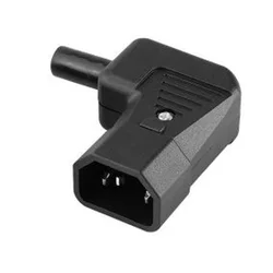 Black Rewirable AC Power Plug Socket with Panel Docking Outlet, 10A - Black color (C14 Male SJ15)