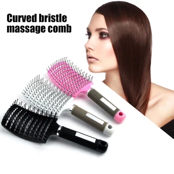

Detangling Nylon Bristle Brush Detangle Hairbrush Women Hair Scalp Massage Comb Brush SSwell