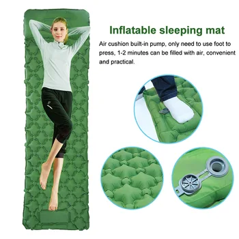 

Ultralight With Pillow Beach Nylon Pump Portable Inflatable Sleeping Mat Backpacking Waterproof Hiking Outdoor Camping Travel
