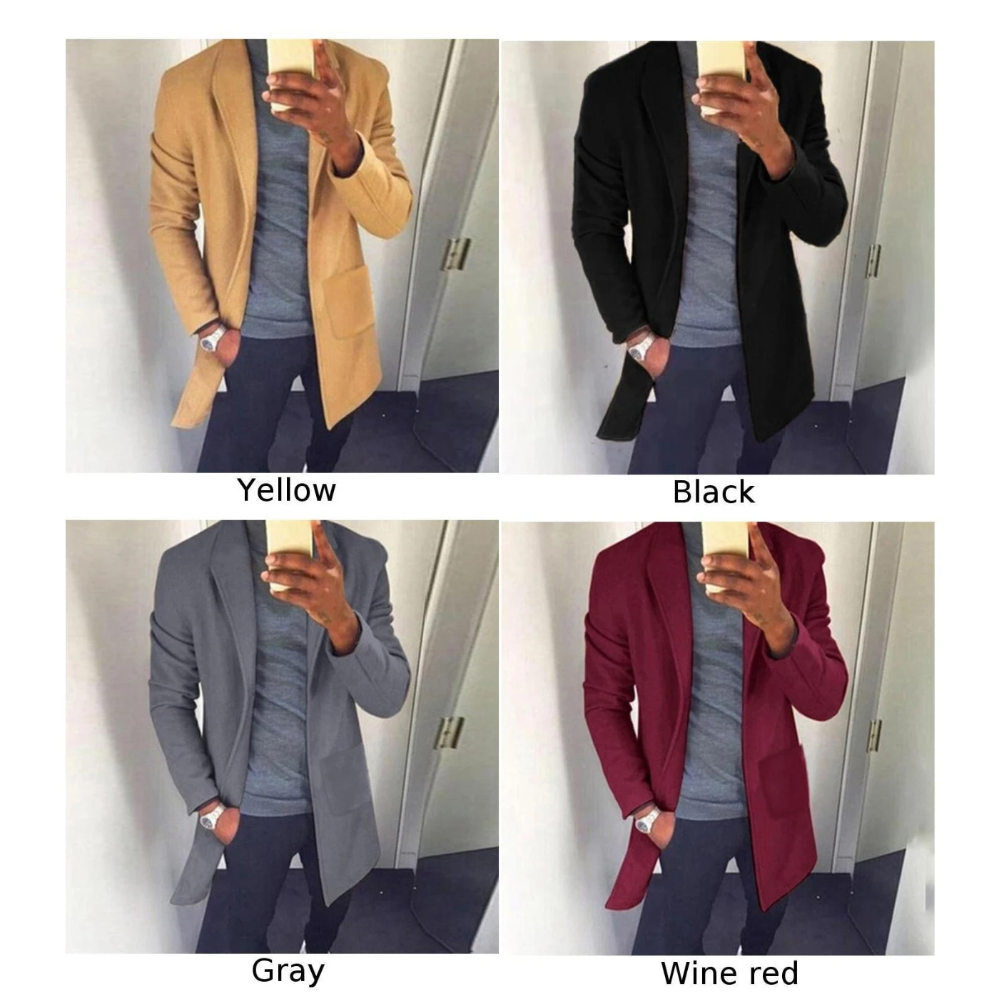 Мужское облегающее пальто в деловом стиле, зимнее пальто, верхняя одежда, пальто с длинным рукавом, куртки