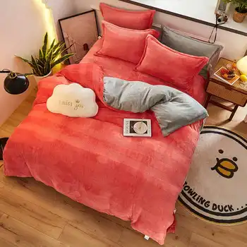 

Nordic Modern Style 100% Premium Bedsure Flannel Fleece 3 Piece Set Quilt Cover Pillow Sham Breathable and Soft Keep Warm