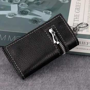 

COMFORSKIN New Arrivals Genuine Leather Unisex Key Wallet Multi-function Key Housekeeper Cowhide Leather Key Holder Key Chains