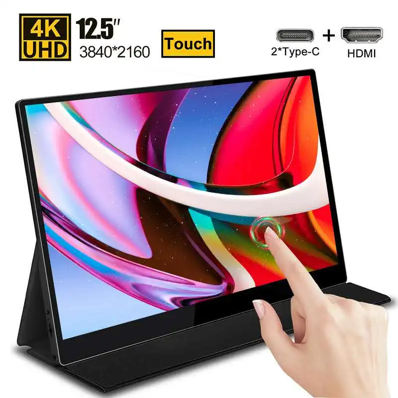 US $211.20 125 4k Touch Display Gaming Monitor Type USB C Portable Monitor For Switch Xbox Ps4 Mac Huawei Phone Laptop Camera LCD Screen