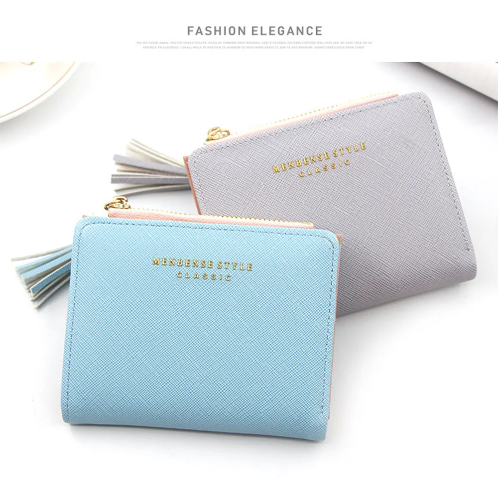 Новинка 2020 симпатичный женский двойной тонкий маленький кошелек с кисточками