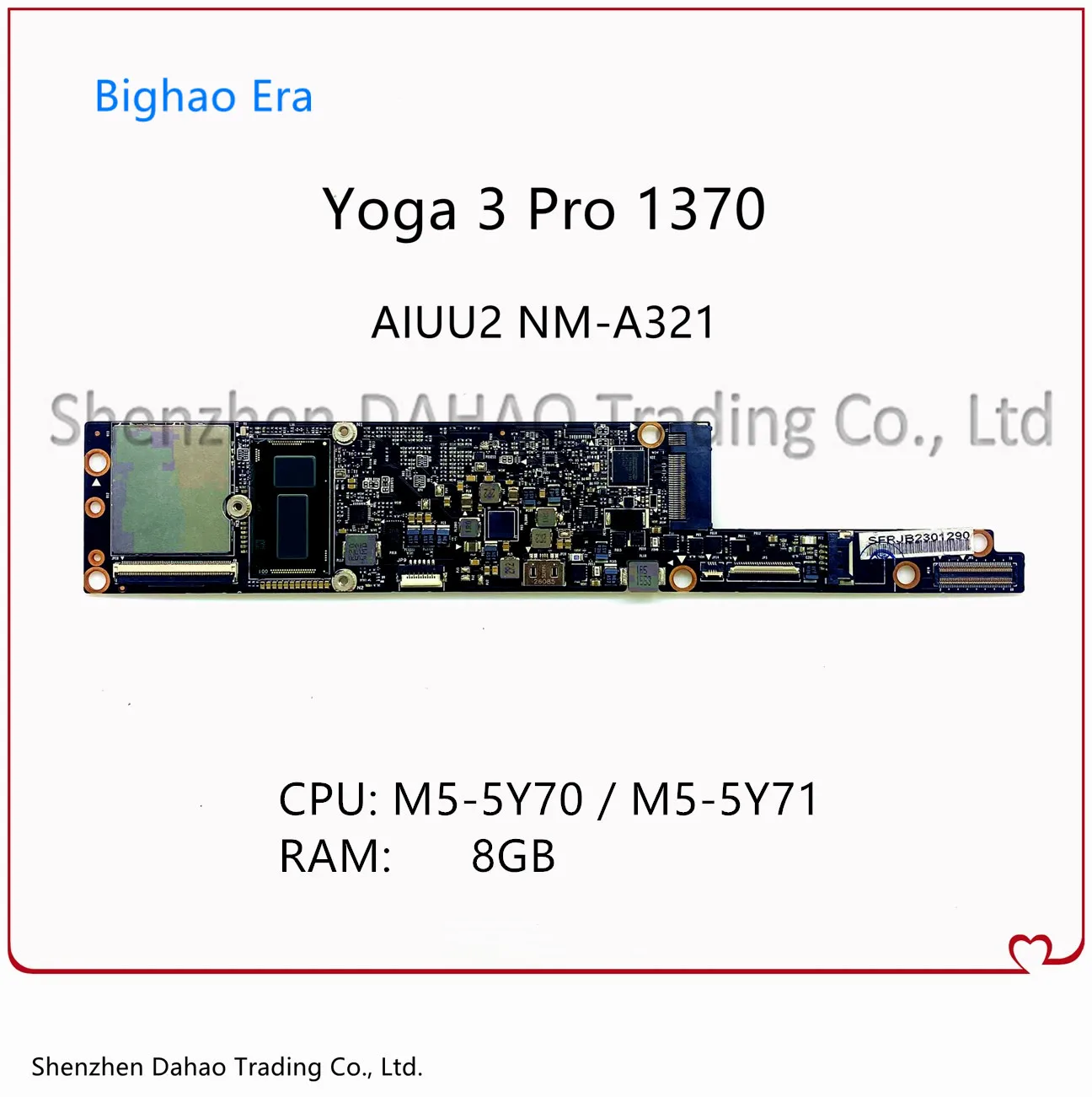 For Lenovo YOGA 3 Pro 1370 Laptop Motherboard AIUU2 NM-A321 Mainboard 5B20H30467 With M-5Y71/5Y70 CPU 8GB-RAM 100% Fully Tested |