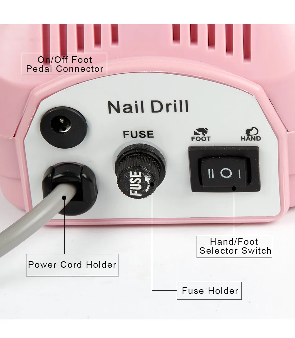 Электрический аппарат для маникюра гель для удаления кутикулы Дизайн ногтей 10 шт. фрезерные сверла шлифовальные ленты педикюр машина