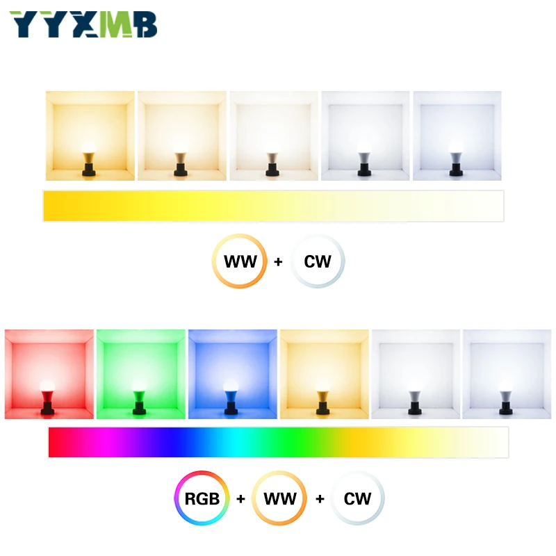  YYXMB LED lamp Smart tuya WiFi E27 9W Light Bulb RGBCW Dimmable Compatible Amazon ECHO/Google Home/ - 32654565206