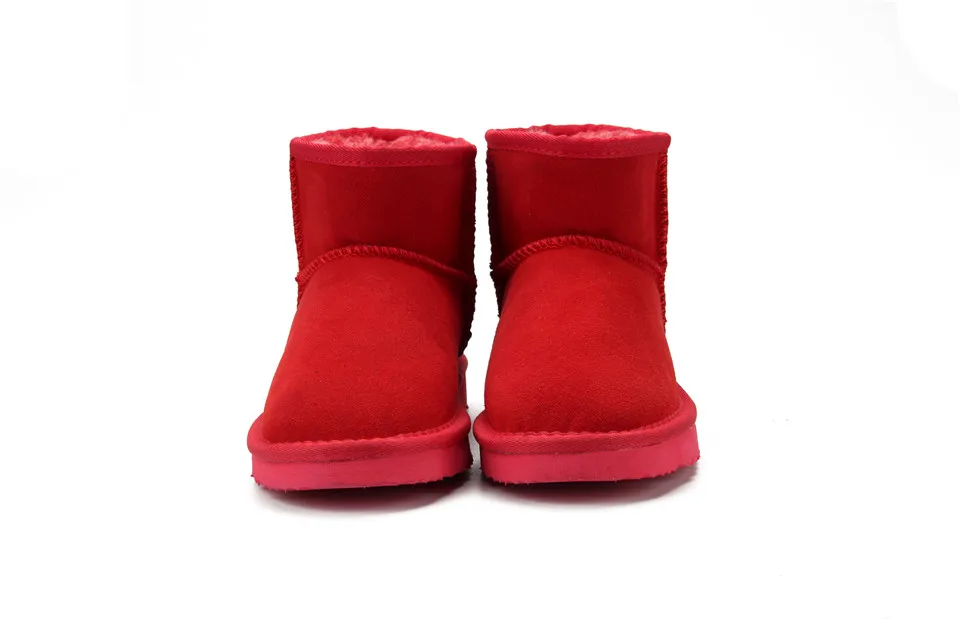 Australia Women Snow Boots Genuine Cowhide Leather Ankle Boots Warm Winter Boots Woman shoes large size 34-44