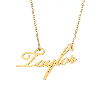 

Drop Shipping Personalized Custom Necklaces Gold Color Name Goodluck Necklace Gift Nameplate Pendant Necklace