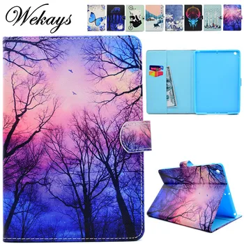 

Wekays For Apple IPad 9.7 inch 2017 Cute Cartoon Flower Leather Flip Funda Case For IPad 9.7 2017 A1822 A1823 Tablet Cover Cases
