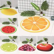 Водопоглощающие Нескользящие кухонные Коврики для спальни, моющиеся ковры с фруктовым узором для ванной комнаты, домашний декор, круглые коврики для ванной DW256