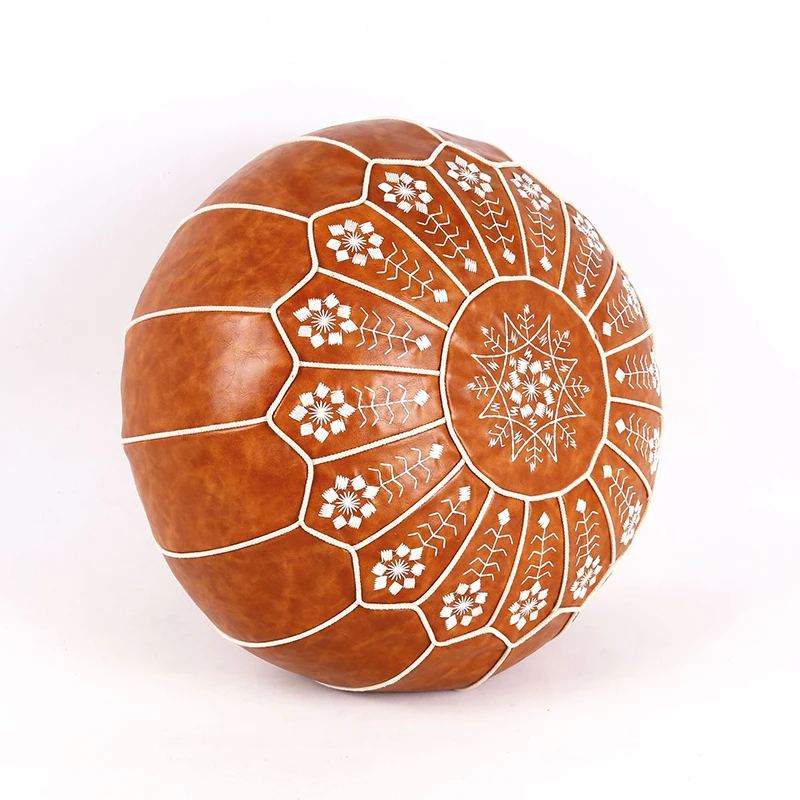 Moroccan Futon Mandala Handmade Cushion Embroidered Seat Pier Cover Living Room Bay Window Cushion Leather Round Stool Covers