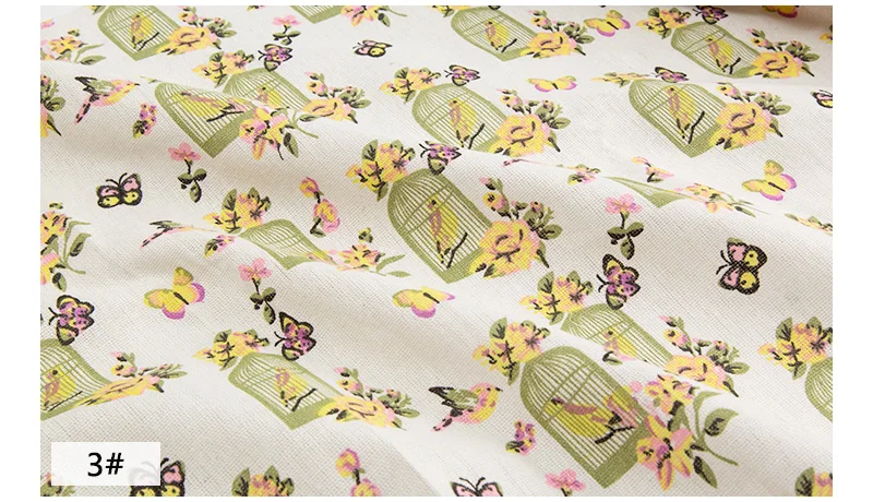Винтажная ткань с бабочками, Полиэстеровая льняная ткань для шитья, наволочка для дивана, швейный материал TJ0346(TJ0802