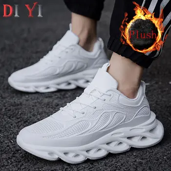 

Men's Sneakers Air Mesh Snow Men Shoes Winter Lace Up Man Shoes for Big Size Plush Men's Casual Shoe Jogg Warm Tenis Hombre E19