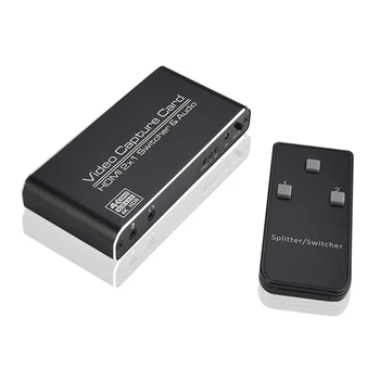 

4K 60fps HDMI 2 in 1 Out to USB3.0 Game Video Capture Card 1080p HD Broadcast Live Stream and Record Grabber Converter K
