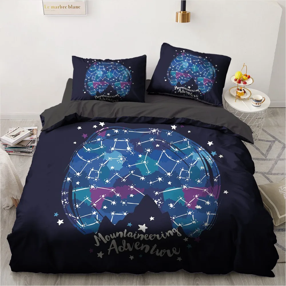 3D Luxury Comforter Shell Duvet Quilt Cover Bedding Set Double King Queen Single Black Constellation Boho Home Texitle | Дом и сад