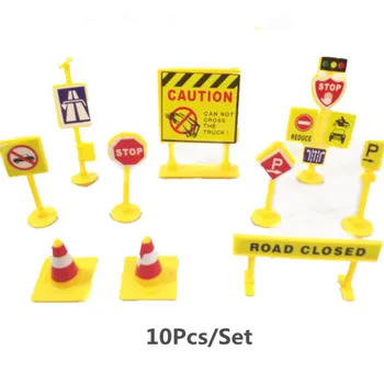 

5Sets Mini Urban Traffic Signpost Model Toy Road Signs Model Set