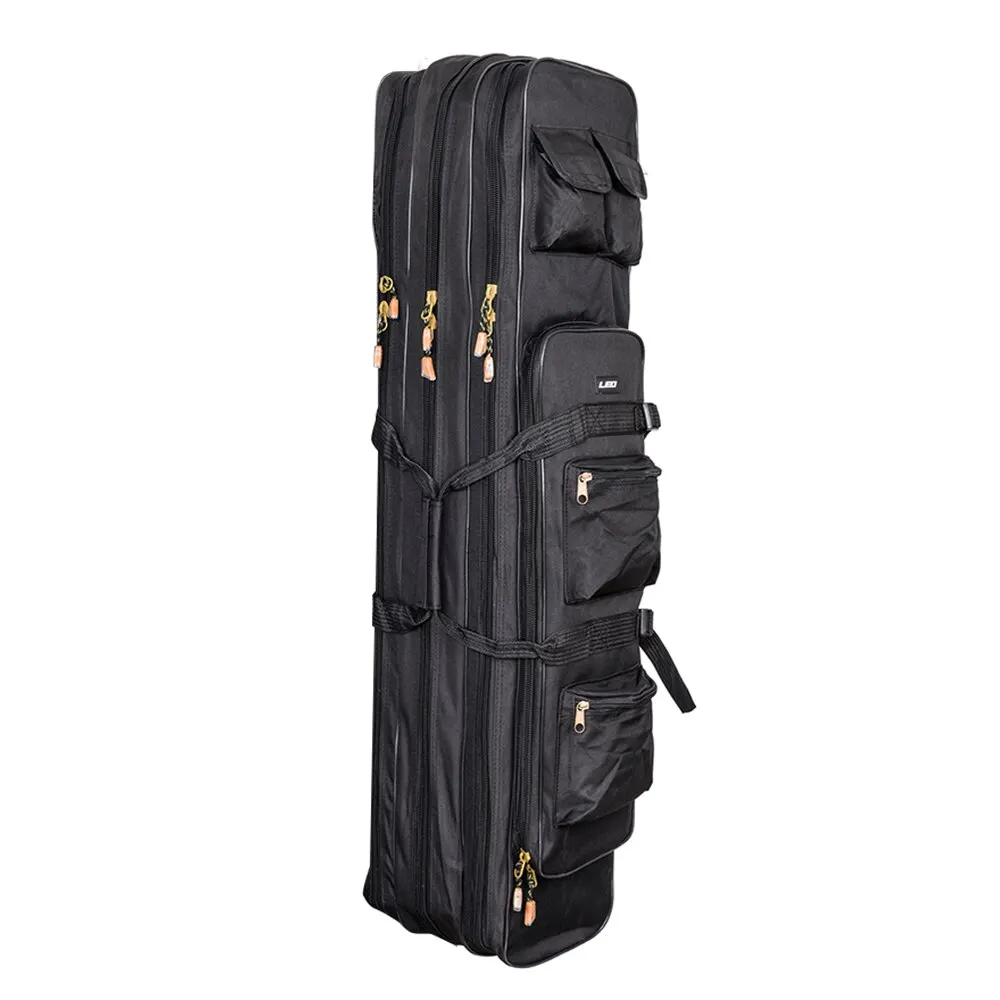 Outdoor Fishing Rod Bag 3 Layer Fishing Bag Backpack 80cm/100cm Fishing Rod Reel Carrier Bag Fishing Pole Tackle Bag Carry Case