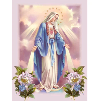 

Diamond Painting Christian Religious Diamond Embroidery Virgin Mary Full Drill Round Rhinestone Mosaic diamond Home Decor