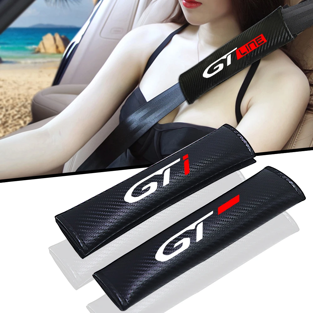 Car seat belt Protect the shoulders Car decoration car accessories Peugeot gt gti gtline 508 5008 3008 208 2008 308 2pcs