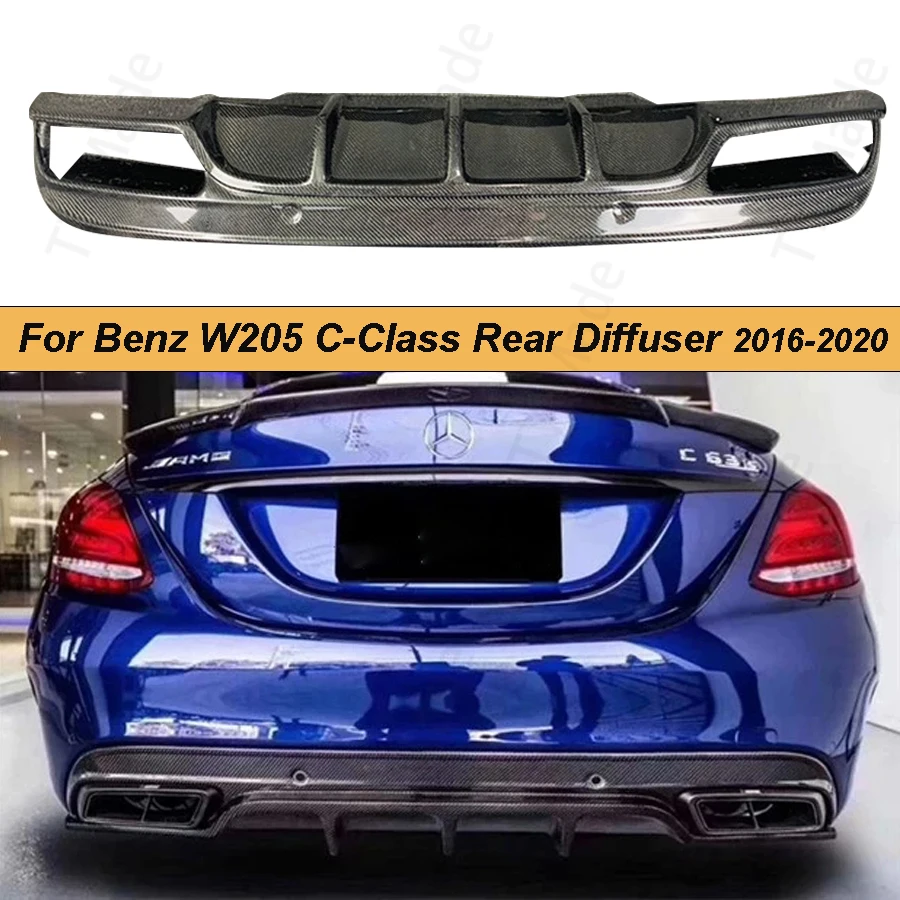 Rear Spoiler Wing Lip Black Fit For Mercedes-Benz C Class W205 Coupe 2016-2020 