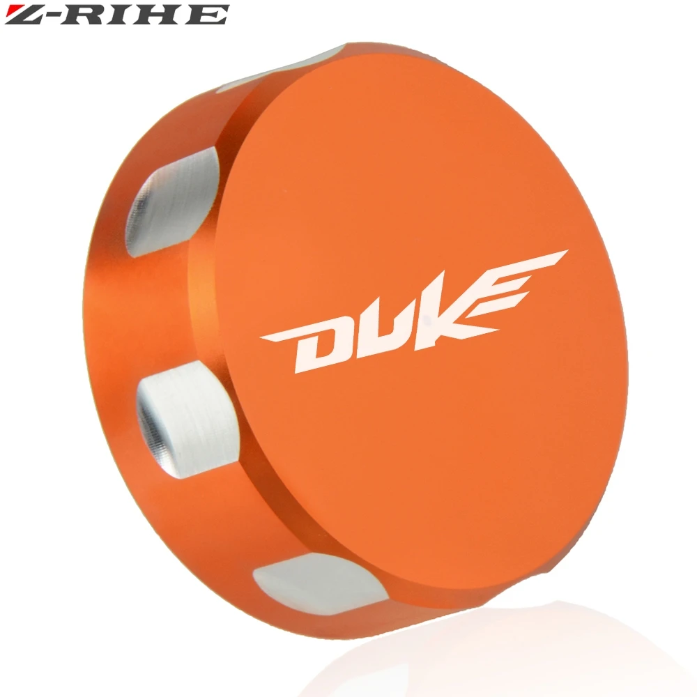 Для KTM DUKE 390 Задняя Тормозная жидкость Крышка Резервуара Кепки для KTM duke 390 125/200 250 2013 с логотипом - Цвет: orange DUKE LOGO