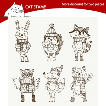 

Different Cartoon Animals Transparent Clear Stamps For Scrapbooking Card Making Photo Album Silicone Stamp DIY Decorative Crafts