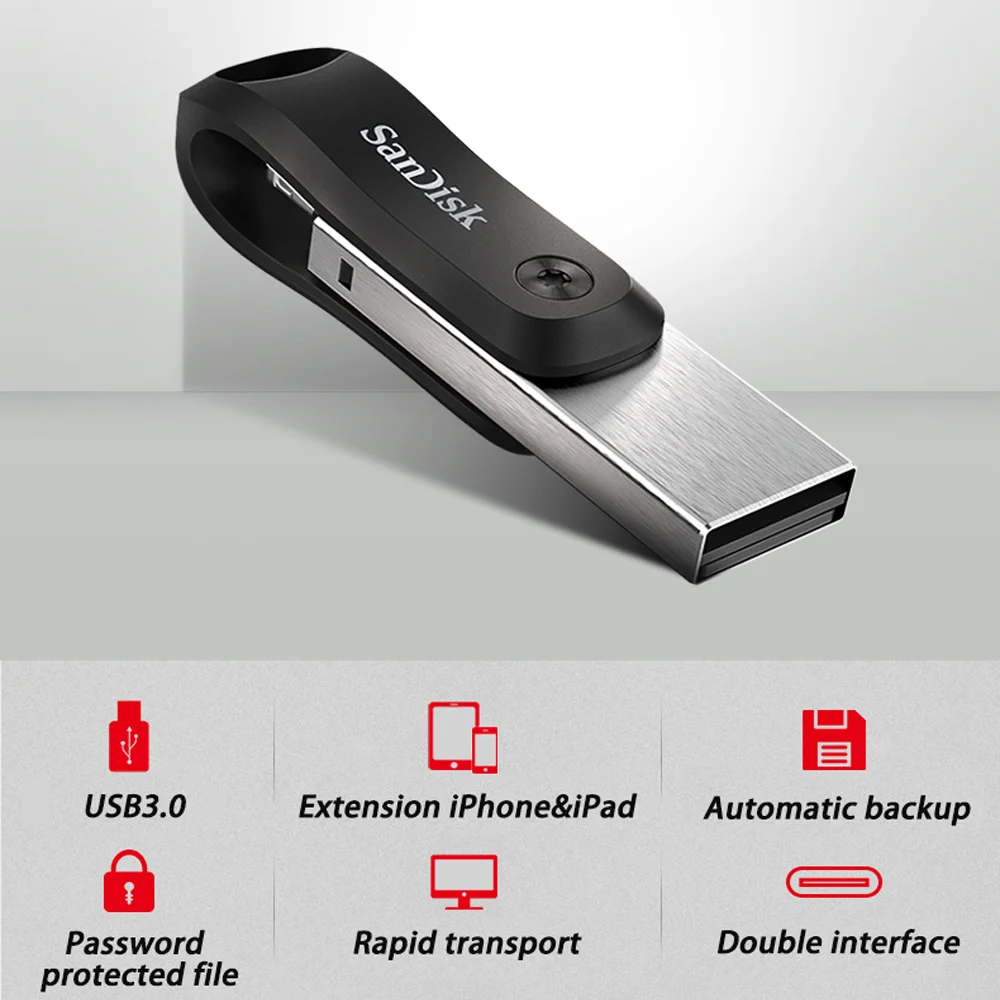 SanDisk-Clé usb 3.0/3.1 iXpand, support à mémoire de 64gb 128gb, lecteur  flash rabattable, pour iPhone X 11/8/7Plus/5/5s/5c/6/6s Plus/ipad et  ordinateur - AliExpress