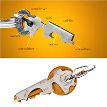 8 In 1 Multi Gereedschap Draagbare Roestvrij Staal Multifunctionele Pocket Tool Sleutelhanger Outdoor Survival Camping Versnellingen Sleutelhangers