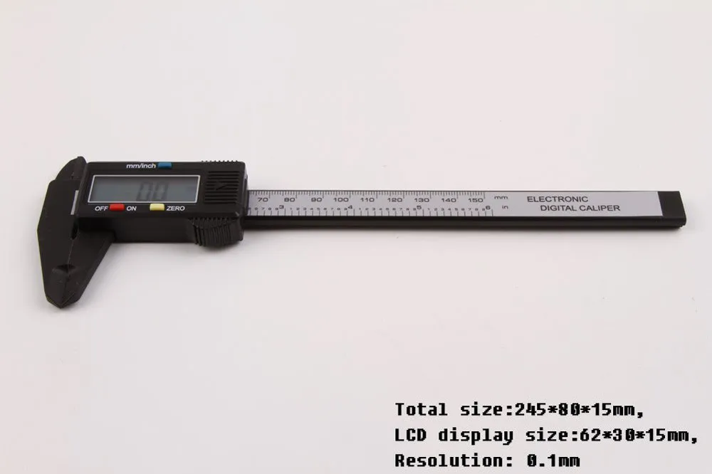 Цифровой верниер calipers150 мм 6 дюймов ЖК-электронный углеродный оптоволоконный датчик измерения высоты микрометр измерительный инструмент